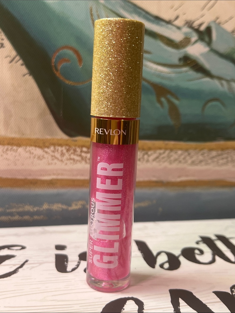 Revlon Super Glimmer Lip Gloss in Pink with Gold Glitter Cap